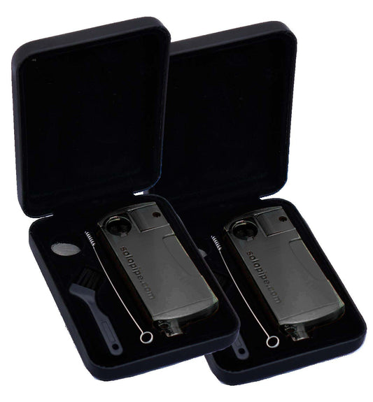 2 Pack The Original Refillable SoloPipe® Self Lighting Pipe - Luxuriant Gunmetal - solopipe